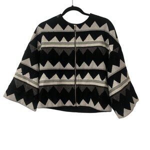 Yigal Azrouel Size 4 Textured 3D Knit Cropped Zip Front Jacket